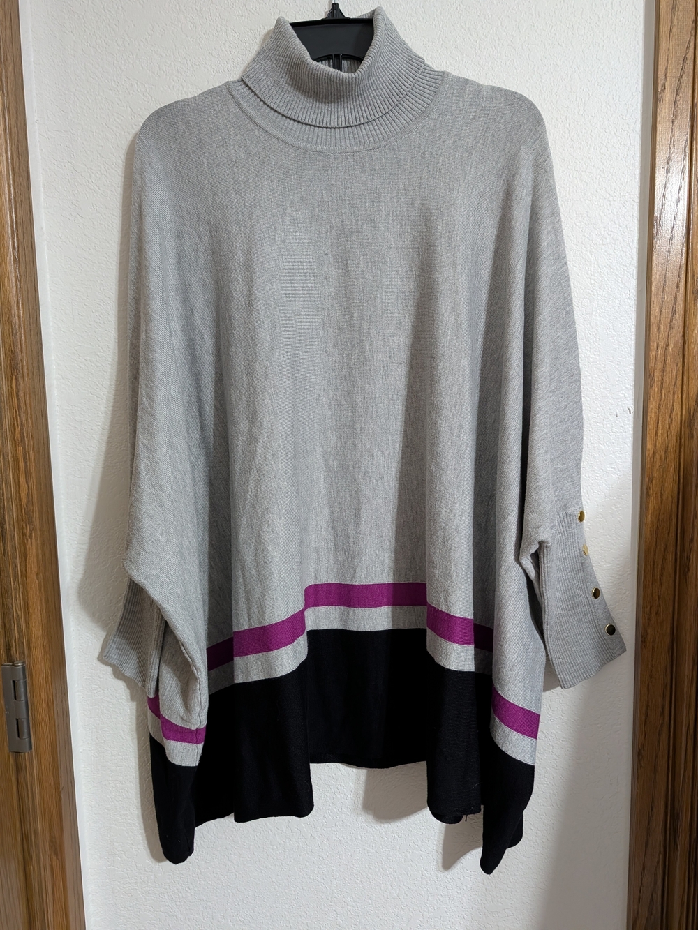 Joseph A Gray Turtleneck Poncho Sweater